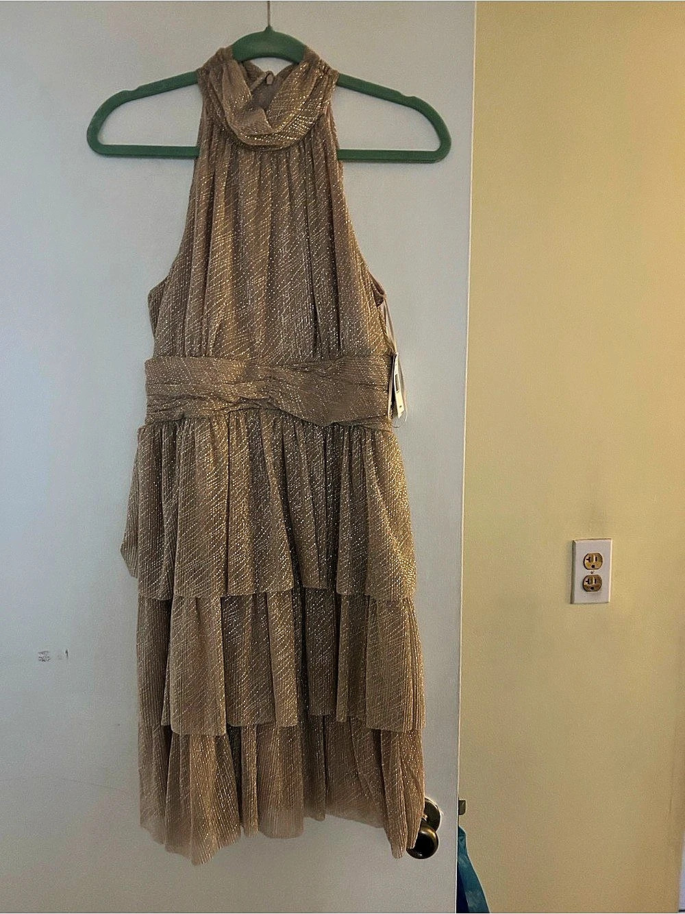 Metallic Tiered Maxi Dress NWT